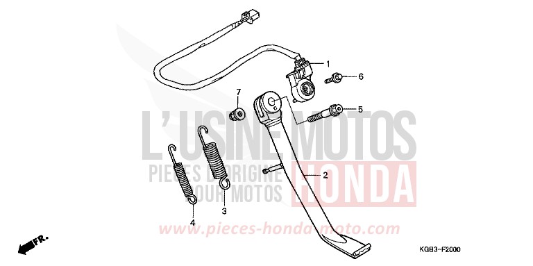 BEQUILLE LATERALE de Shadow VT125C CANDY GLORY RED-U (R101) de 1999